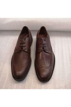 کفش آکسفورد قهوه ای مردانه چرم طبیعی پاشنه کوتاه ( 4 - 1 cm ) کد 376469086