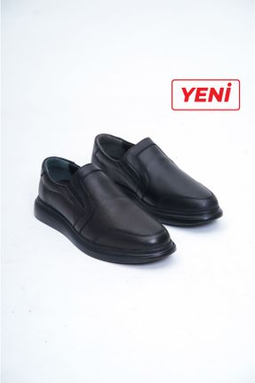 کفش کژوال مشکی مردانه چرم طبیعی پاشنه کوتاه ( 4 - 1 cm ) پاشنه ساده کد 368413838