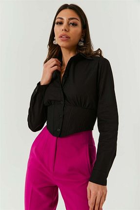 پیراهن مشکی زنانه کراپ alenmoda - کد 269234060