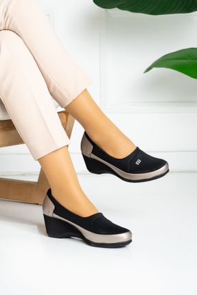 کفش کلاسیک طلائی زنانه چرم مصنوعی پاشنه متوسط ( 5 - 9 cm ) پاشنه پر کد 148722032