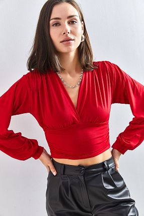 بلوز قرمز زنانه ساده Bianco Lucci - کد 377124473