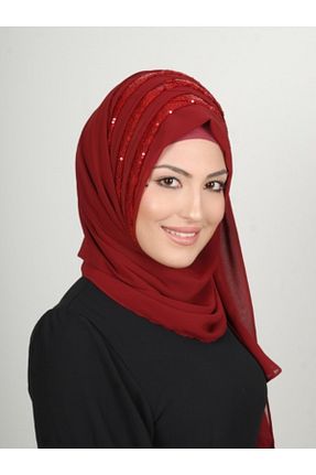 روسری زرشکی ساده Yasmin S