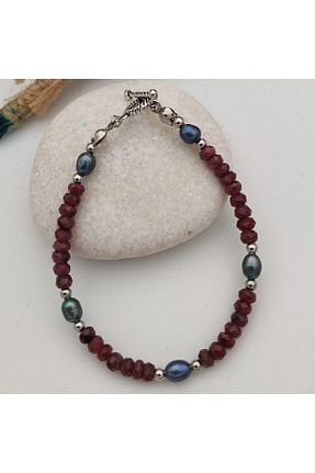 دستبند مروارید زرشکی Stoneage - کد 76744111