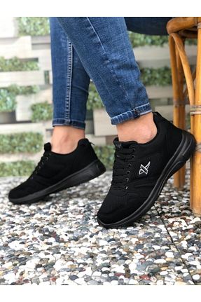 کفش اسنیکر مشکی زنانه بند دار BY AHMET SHOES - کد 77545735