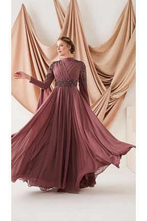 لباس مجلسی حجاب صورتی زنانه یقه دوچرخه sarıhan - کد 94931119
