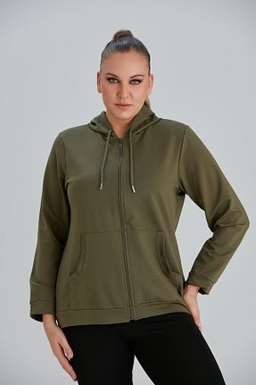 سوئیشرت سایز بزرگ خاکی زنانه سایز بزرگ Rmg - کد 90685935