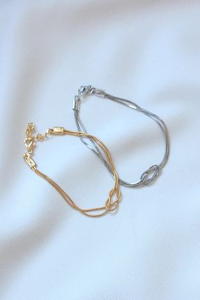 دستبند جواهر طلائی زنانه برنجی DENİZ - کد 376929029