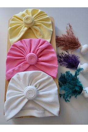 کلاه پشمی زرد بچه گانه پنبه ای SeherBebeButik - کد 376943992