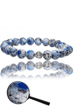 دستبند جواهر آبی زنانه سنگ طبیعی کد 377092147