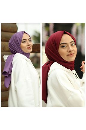 شال زرشکی زنانه پنبه ای Narine - کد 376087089