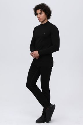 شلوار جین مشکی مردانه پاچه تنگ پوشاک ورزشی استاندارد کد 376165509