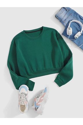 سوئیشرت سبز زنانه ساده Mad&Calf - کد 376248687