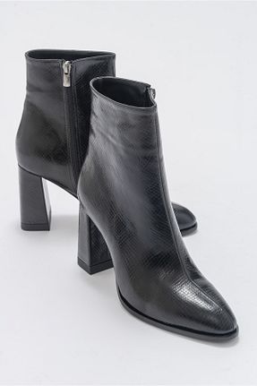 بوت / نیم بوت مشکی زنانه چرم مصنوعی luvishoes - کد 376253479