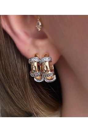 گوشواره جواهر طلائی زیرکن Pinery Jewels - کد 376295504