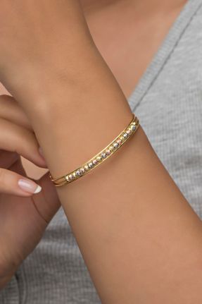دستبند نقره طلائی زنانه کد 376381316