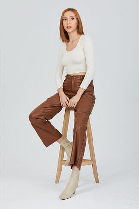 شلوار قهوه ای زنانه پنبه ای EZFER - کد 101935501