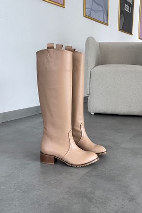 چکمه بژ زنانه پاشنه کوتاه (1 - 4 سانتی متر) selinshoes - کد 377265203