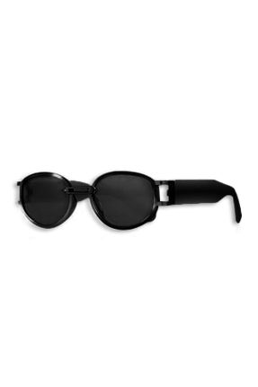 عینک آفتابی مشکی زنانه 50 UV400 فلزی گرد کد 378010843