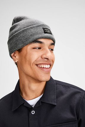 کلاه پشمی طوسی مردانه اکریلیک Jack & Jones - کد 378079796