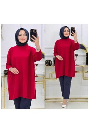 تونیک حجاب زرشکی زنانه ویسکون MODAMÜNASİP - کد 377525716