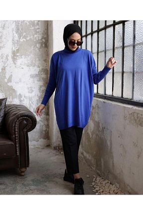 تونیک حجاب سرمه ای زنانه پنبه ای MODAMÜNASİP - کد 377528924