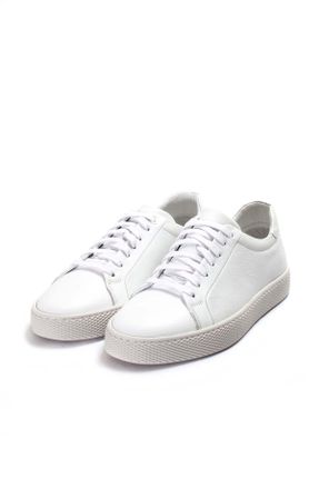 کفش کژوال سفید مردانه چرم طبیعی پاشنه کوتاه ( 4 - 1 cm ) کد 378406474
