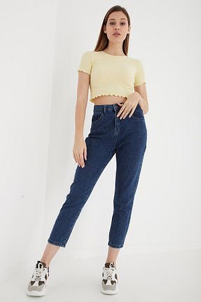شلوار جین آبی زنانه پاچه اسپانیولی SANTA BELLA - کد 377274395