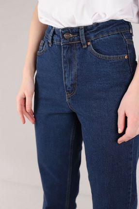 شلوار جین آبی زنانه پاچه تنگ فاق بلند جین ساده جوان کد 377331203