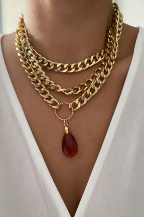 گردنبند جواهر طلائی زنانه کد 377451299