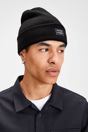 کلاه پشمی مشکی مردانه اکریلیک Jack & Jones - کد 378089797