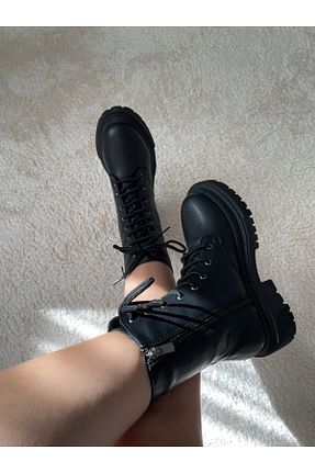 بوت / نیم بوت مشکی زنانه چرم مصنوعی Gİ LUXURY BOUTİQUE - کد 378728932