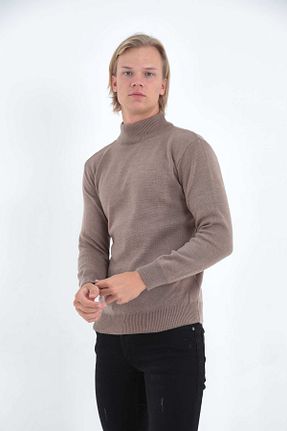پلیور سایز بزرگ بژ مردانه اسلیم KMKkombin - کد 377089549