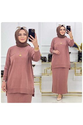 ست بالاتنه و پائین تنه حجاب صورتی زنانه رگولار MODAMÜNASİP - کد 377525568