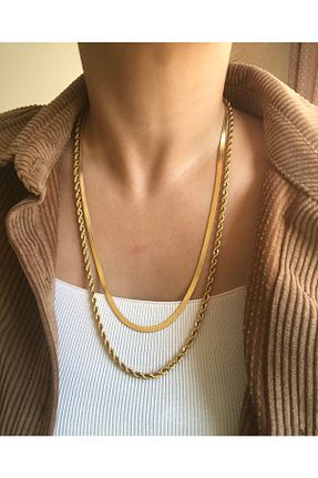 گردنبند استیل ( فولاد ) طلائی زنانه استیل (فولاد) LA POTENTE BEREN - کد 378627176