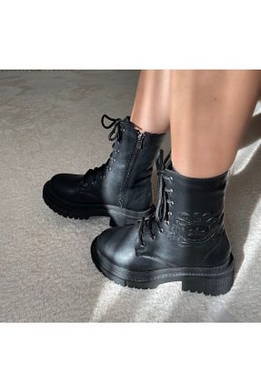 بوت / نیم بوت مشکی زنانه چرم مصنوعی Gİ LUXURY BOUTİQUE - کد 378728932