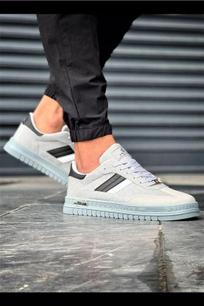 کفش اسنیکر طوسی مردانه بند دار Aleza Shoes - کد 378760391