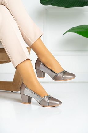 کفش کلاسیک طلائی زنانه چرم مصنوعی MERVESTORE - کد 46850317