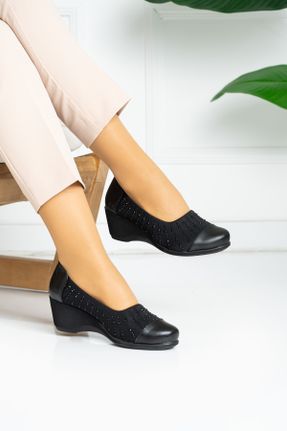 کفش کلاسیک مشکی زنانه چرم مصنوعی پاشنه متوسط ( 5 - 9 cm ) کد 215622695