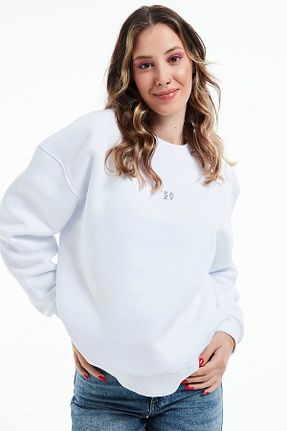 سوئیشرت سفید زنانه چاپی Eazy Co - کد 369327136
