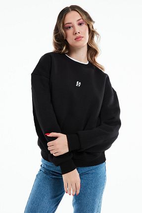سوئیشرت مشکی زنانه چاپی Eazy Co - کد 369321922