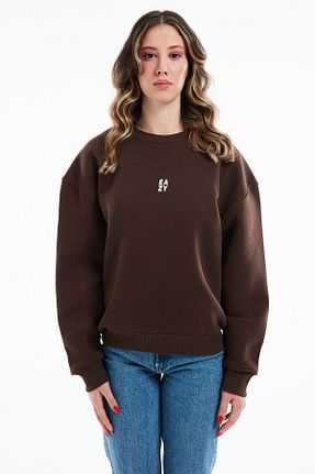 سوئیشرت قهوه ای زنانه چاپی Eazy Co - کد 369327072