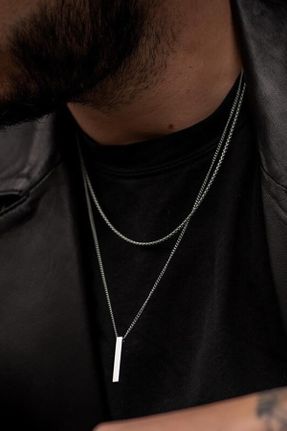 گردنبند جواهر مردانه استیل ضد زنگ کد 379005463