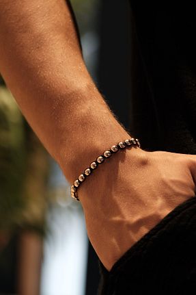 دستبند جواهر صورتی مردانه menbox style - کد 94130743
