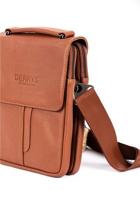 کیف پستچی قهوه ای زنانه چرم خالص DERRYS - کد 379978739