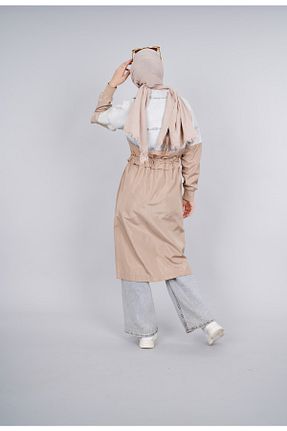 ترنچکت حجاب قهوه ای زنانه مخلوط ویسکون SOUL LOREN - کد 378600141