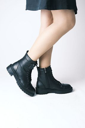 بوت / نیم بوت مشکی زنانه چرم خالص VENZA - کد 379165070