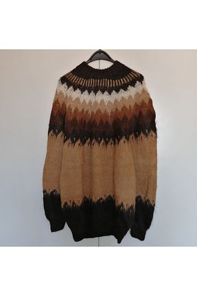پلیور قهوه ای زنانه Etnik Butik Tülin - کد 379196185