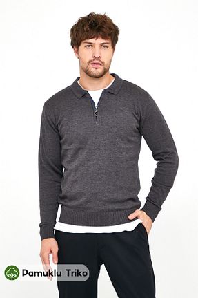 پلیور طوسی مردانه ساده MRS CLOTHING - کد 176978777