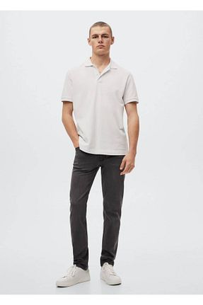 شلوار جین طوسی مردانه جین MANGO Man - کد 308886513