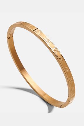 دستبند استیل طلائی زنانه فولاد ( استیل ) کد 141685117